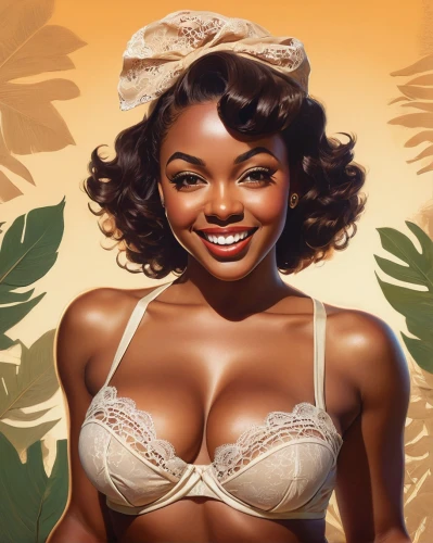 tiana,african american woman,beautiful african american women,valentine pin up,jasmine bush,retro pin up girl,valentine day's pin up,background ivy,black woman,brandy,afro american girls,black women,pin-up girl,pinup girl,afro-american,pin ups,pin-up model,pin up girl,retro pin up girls,african woman,Illustration,Paper based,Paper Based 19