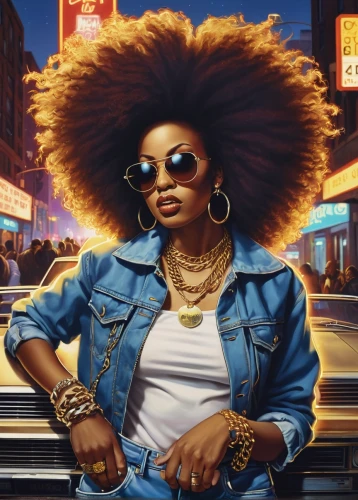 afroamerican,afro-american,afro american,afro american girls,spotify icon,afro,jheri curl,70's icon,linkedin icon,80s,harlem,the style of the 80-ies,mary-gold,chaka,rosa ' amber cover,retro woman,black women,ester williams-hollywood,power icon,african american woman,Illustration,Realistic Fantasy,Realistic Fantasy 09