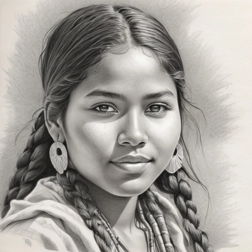 indian girl,indian woman,girl drawing,girl portrait,indian girl boy,indian art,child portrait,indian,pencil drawing,charcoal drawing,girl with cloth,pencil art,pencil drawings,charcoal pencil,portrait of a girl,east indian,american indian,native american,tusche indian ink,graphite,Illustration,Black and White,Black and White 30