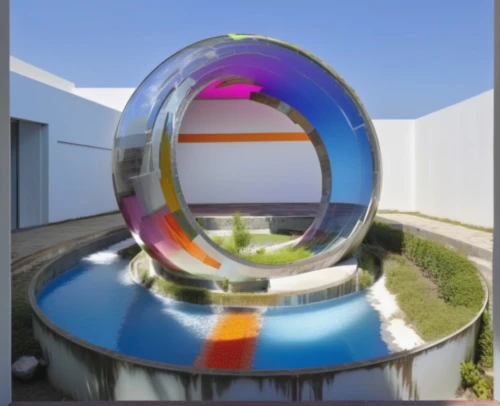 color circle articles,glass sphere,circle shape frame,glass ball,torus,colorful spiral,color circle,futuristic art museum,quarantine bubble,colorful glass,parabolic mirror,glass balls,giant soap bubble,circular staircase,round window,convex,glass yard ornament,inflatable ring,semi circle arch,round frame,Photography,General,Realistic