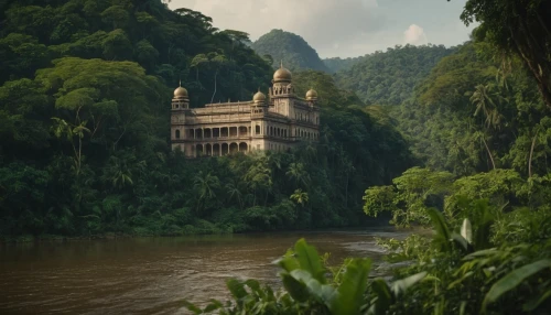 cambodia,dragon palace hotel,brunei,vietnam,myanmar,water palace,water castle,wuyi,laos,kandy,gold castle,borneo,house in the forest,el dorado,the golden pavilion,tropical house,castle of the corvin,rainforest,mekong,samoa,Photography,General,Cinematic