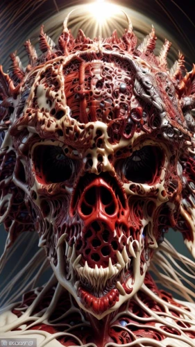 endoskeleton,iridigorgia,fractalius,flesh eater,hag,death head,biomechanical,death's-head,dead earth,death's head,virus,corona virus,blood icon,autopsy,death god,skull allover,carcass,trioceros,supernatural creature,meat grinder