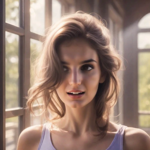 girl portrait,lara,girl in t-shirt,young woman,woman portrait,rapunzel,romantic portrait,retro woman,female model,woman face,natural cosmetic,pretty young woman,surfer hair,beautiful young woman,updo,attractive woman,british semi-longhair,woman's face,veronica,digital painting,Photography,Cinematic