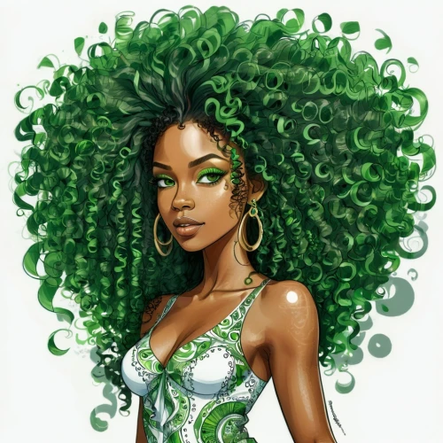 tiana,poison ivy,background ivy,nigeria woman,malachite,dryad,medusa,ivy,linden blossom,jade,celtic queen,anahata,jade flower,emerald,green paprika,green mermaid scale,african american woman,green lantern,medusa gorgon,green wreath,Illustration,Black and White,Black and White 05
