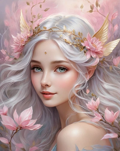 flower fairy,faerie,faery,spring unicorn,fantasy portrait,fae,elven flower,lilac blossom,fairy queen,fairy,eglantine,spring crown,little girl fairy,rosa 'the fairy,magnolias,rosa ' the fairy,fairy tale character,blossom,child fairy,garden fairy,Illustration,Vector,Vector 07