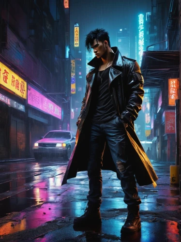 cyberpunk,blade,novelist,abel,samurai,renegade,lando,swordsman,chinatown,sci fiction illustration,shanghai,hk,would a background,cg artwork,enforcer,pandemic,80s,hong kong,samurai fighter,kingpin,Illustration,American Style,American Style 07