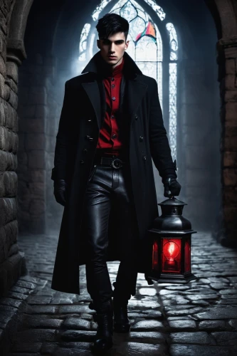 dracula,cosplay image,vampire,daemon,vampires,dodge warlock,dean razorback,overcoat,red coat,lamplighter,red hood,count,bellboy,chimney sweeper,dark gothic mood,trench coat,black coat,blood icon,daredevil,investigator,Illustration,Black and White,Black and White 16