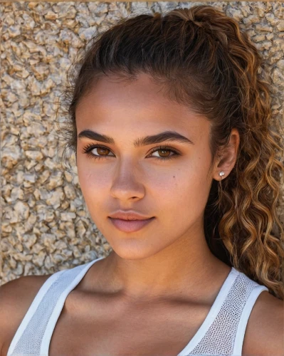 beautiful young woman,tan,african-american,pretty young woman,mixed breed,caramel color,santana,natural cosmetic,aeriel,girl on a white background,young woman,portrait background,caramel,beautiful face,ash leigh,genes,ethiopian girl,concrete background,tori,aboriginal australian,Photography,General,Natural