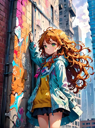 colorful city,mikuru asahina,colorful background,cityscape,anime japanese clothing,girl with speech bubble,shinjuku,hinata,graffiti,miku,nico,shibuya,cyan,tsumugi kotobuki k-on,anime girl,tokyo city,kotobukiya,parka,harajuku,hatsune miku,Anime,Anime,Traditional