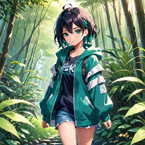forest background,parka,in the forest,forest walk,green wallpaper,ramsons,forest,forest clover,green forest,tropical greens,forest floor,windbreaker,green jacket,ganai,rhododendron,camo,jacket,leaf background,bamboo forest,anime japanese clothing,Anime,Anime,Realistic
