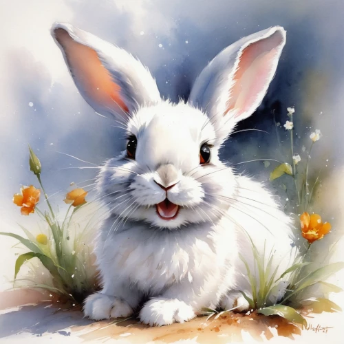 white bunny,european rabbit,white rabbit,cottontail,bunny on flower,bunny,easter bunny,rabbit,little bunny,domestic rabbit,little rabbit,gray hare,bunny smiley,easter background,lop eared,long-eared,lepus europaeus,springtime background,hare,peter rabbit,Conceptual Art,Oil color,Oil Color 03