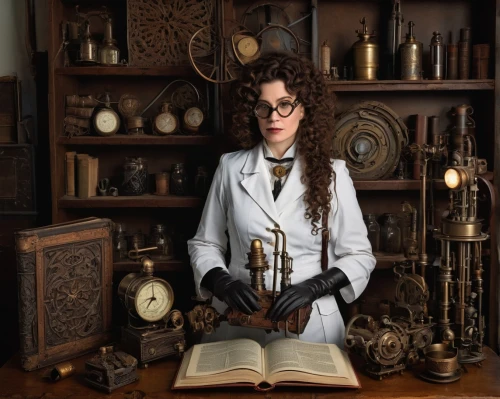 clockmaker,apothecary,librarian,theoretician physician,watchmaker,female doctor,candlemaker,steampunk,antiquariat,scientific instrument,biologist,chemist,longcase clock,researcher,divination,antique background,steampunk gears,scholar,book antique,organist,Photography,Documentary Photography,Documentary Photography 07