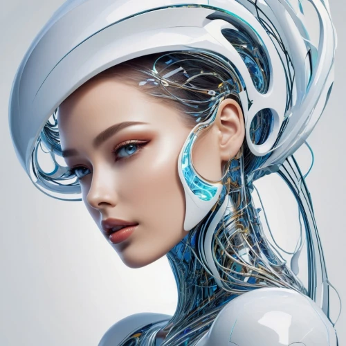 cyborg,cybernetics,humanoid,sci fiction illustration,ai,artificial hair integrations,artificial intelligence,futuristic,andromeda,chatbot,cyber,biomechanical,echo,scifi,robotic,cyberspace,eve,women in technology,head woman,wearables,Conceptual Art,Sci-Fi,Sci-Fi 24