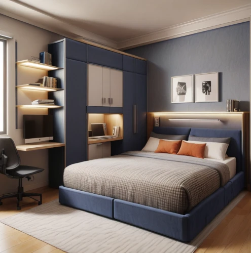 modern room,search interior solutions,bedroom,guestroom,guest room,3d rendering,sleeping room,bed frame,contemporary decor,modern decor,interior modern design,blue room,interior decoration,great room,interior design,bed linen,mazarine blue,canopy bed,bedding,room divider