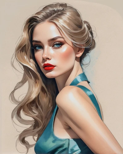 fashion illustration,fashion vector,digital painting,world digital painting,illustrator,photo painting,art painting,artist color,girl portrait,portrait background,painting work,fantasy portrait,painting technique,blonde woman,watercolor pin up,painting,oil painting,vector illustration,bouffant,digital art,Conceptual Art,Fantasy,Fantasy 10