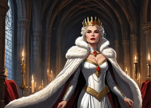 queen of hearts,the snow queen,crown render,white rose snow queen,queen cage,celtic queen,imperial crown,queen crown,priestess,imperial coat,massively multiplayer online role-playing game,goddess of justice,ice queen,queen s,queen of the night,vestment,fantasy art,fantasy portrait,monarchy,vampire lady,Illustration,American Style,American Style 13