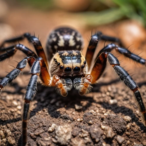 wolf spider,baboon spider,funnel web spider,edged hunting spider,tarantula,jumping spider,st andrews cross spider,european garden spider,widow spider,camel spiders,robber flies,anoplotrupes stercorosus,araneus,tangle-web spider,walking spider,araneus cavaticus,suliformes,arachnid,yellow garden spider,carpenter ant,Photography,General,Realistic