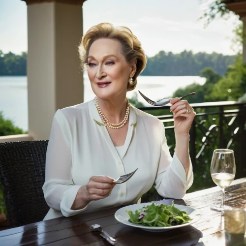 meryl streep,diet icon,food and wine,restaurants online,caesar salad,queen of puddings,southern cooking,aging icon,prussian asparagus,dinner tips,woman eating apple,green salad,dining,arugula,fine dining restaurant,outdoor dining,waldorf salad,a glass of wine,cynthia (subgenus),dinner-plate magnolia,Illustration,American Style,American Style 15