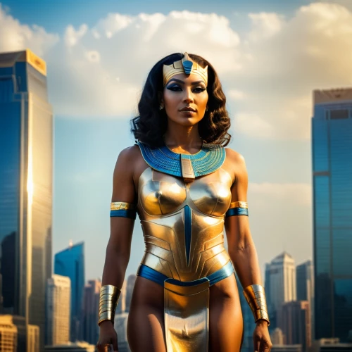 wonder woman city,wonderwoman,goddess of justice,wonder woman,super heroine,bodypaint,super woman,fantasy woman,head woman,bodypainting,body painting,ancient egyptian girl,pharaonic,figure of justice,digital compositing,karnak,warrior woman,neon body painting,ramses,cleopatra,Photography,General,Cinematic