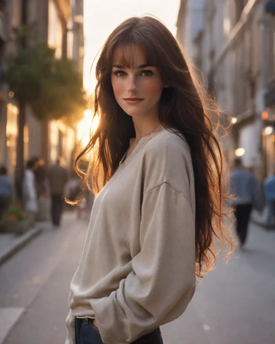 feist,young model istanbul,audrey hepburn-hollywood,city ​​portrait,on the street,long-sleeved t-shirt,beautiful young woman,beautiful girl,beautiful woman,romantic look,model beauty,white shirt,layered hair,pretty young woman,iranian,young woman,mary-gold,paris balcony,beautiful model,paris,Photography,Natural