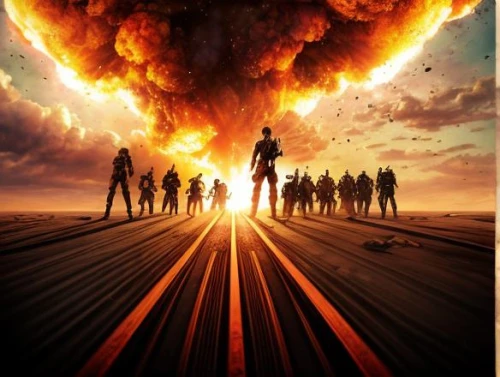apocalypse,armageddon,doomsday,imax,nuclear explosion,burning man,fire planet,dead earth,the end of the world,burning earth,explosions,guardians of the galaxy,assemble,trailer,apocalyptic,end of the world,movie,district 9,insurgent,a3 poster,Realistic,Movie,Post-Apocalyptic Action