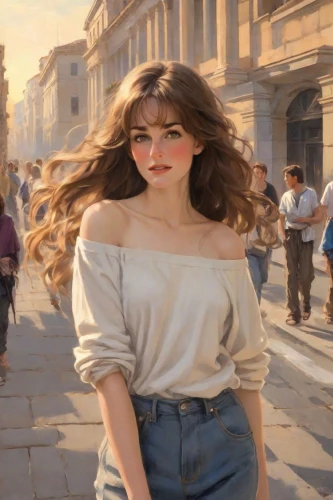 girl walking away,girl in a historic way,world digital painting,woman walking,young model istanbul,digital painting,elphi,girl in a long,portrait background,city ​​portrait,photo painting,pedestrian,creative background,anime 3d,a pedestrian,young woman,oil painting,venezia,istanbul,girl portrait,Digital Art,Classicism