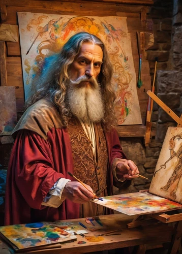 leonardo da vinci,leonardo devinci,italian painter,painting technique,meticulous painting,biblical narrative characters,saint nicolas,hobbiton,the wizard,saint nicholas,leonardo,saint nicholas' day,painter,caricaturist,male poses for drawing,chalk drawing,wizard,geppetto,drawing course,artist portrait,Conceptual Art,Oil color,Oil Color 23