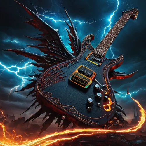 electric guitar,painted guitar,concert guitar,epiphone,the guitar,guitar,guitar solo,firebird,guitars,rock music,music fantasy,minions guitar,thrash metal,lead guitarist,guitor,guitar head,acoustic-electric guitar,rain of fire,hot metal,spotify icon,Illustration,Realistic Fantasy,Realistic Fantasy 33