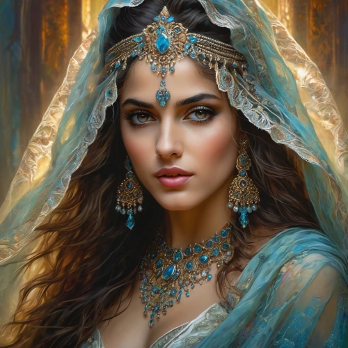 fantasy art,fantasy portrait,priestess,sorceress,blue enchantress,the enchantress,mystical portrait of a girl,fantasy picture,romantic portrait,fantasy woman,celtic queen,arabian,world digital painting,elven,adornments,diadem,thracian,artemisia,boho art,gypsy soul,Photography,General,Fantasy