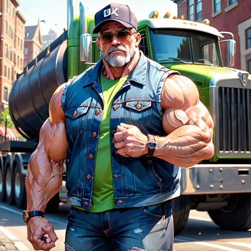 truck driver,big rig,muscle man,edge muscle,muscle icon,trucker,muscle,brock coupe,muscular build,strongman,muscular,large trucks,bodybuilder,body building,macho,bodybuilding,merle black,body-building,trucking,muscle angle,Anime,Anime,Cartoon