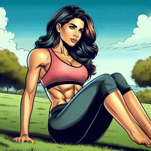 muscle woman,workout icons,sports girl,fitness model,abs,gym girl,wonderwoman,strong woman,sexy woman,athletic body,fitnes,wonder woman city,fitness professional,kim,wonder woman,super heroine,puma,super woman,golf course background,eva
