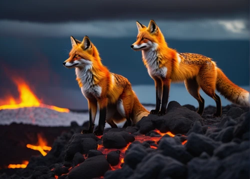 fox hunting,foxes,fox stacked animals,vulpes vulpes,campfire,wildfires,redfox,firefox,forest fire,red fox,wildfire,campfires,fire background,fires,fox,burned land,forest fires,firepit,fire land,smouldering torches,Illustration,Abstract Fantasy,Abstract Fantasy 04