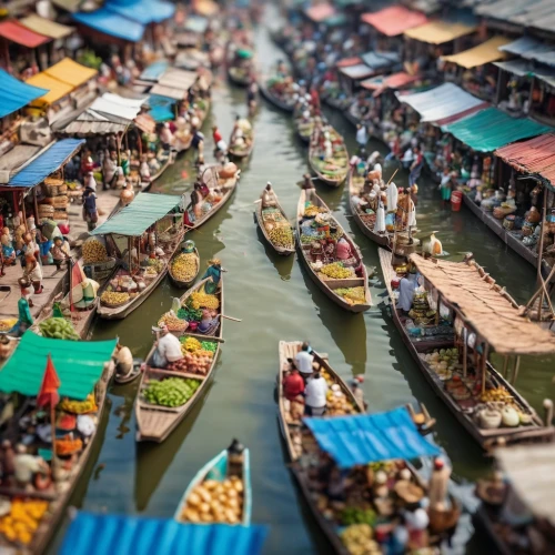 floating market,hanoi,row boats,wooden boats,bangkok,tilt shift,taxi boat,boats in the port,boat yard,pedal boats,gondolas,mekong,vietnam,small boats on sea,large market,pedalos,boats,fish market,rowboats,the market,Unique,3D,Panoramic