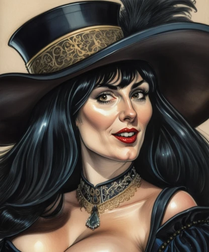 witch's hat icon,fantasy portrait,halloween witch,witch,vampire woman,witch hat,black hat,halloween illustration,cruella de ville,wicked witch of the west,witch's hat,fantasy woman,celebration of witches,vampire lady,witch ban,rockabella,venetia,custom portrait,cruella,the hat of the woman,Illustration,Abstract Fantasy,Abstract Fantasy 23