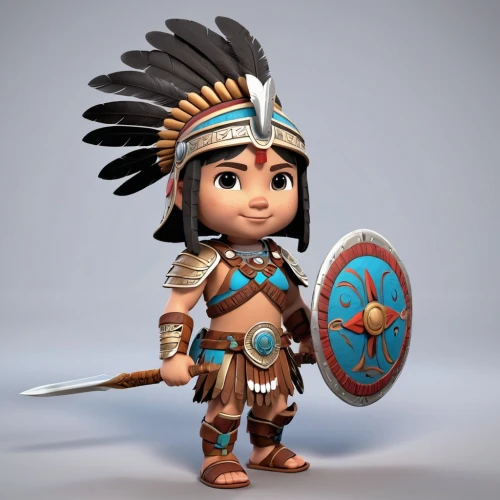 pocahontas,american indian,tribal chief,moana,vax figure,the american indian,barbarian,aztec,3d model,female warrior,native american,scandia gnome,3d figure,warrior woman,chief,amerindien,roman soldier,cherokee,native,tribal,Unique,3D,3D Character
