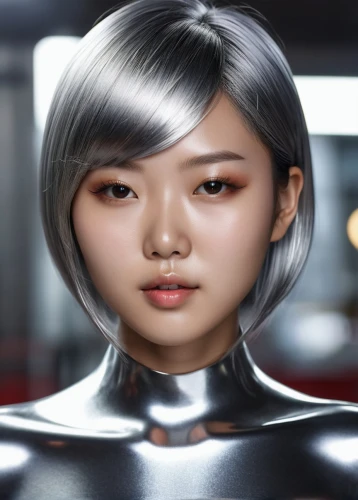 artificial hair integrations,doll's facial features,asian vision,the japanese doll,japanese doll,asian woman,3d model,realdoll,humanoid,ai,3d rendered,japanese woman,cosmetic brush,3d figure,geometric ai file,korean,silver,rubber doll,female doll,cosmetic,Photography,General,Realistic