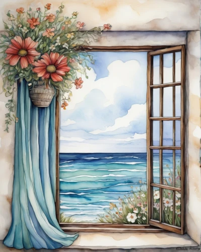 window with sea view,window curtain,sicily window,window,window to the world,french windows,flower frame,window front,floral and bird frame,window with shutters,floral silhouette frame,the window,bay window,window treatment,watercolor frame,flowers frame,floral frame,watercolor background,bedroom window,window covering,Conceptual Art,Daily,Daily 34