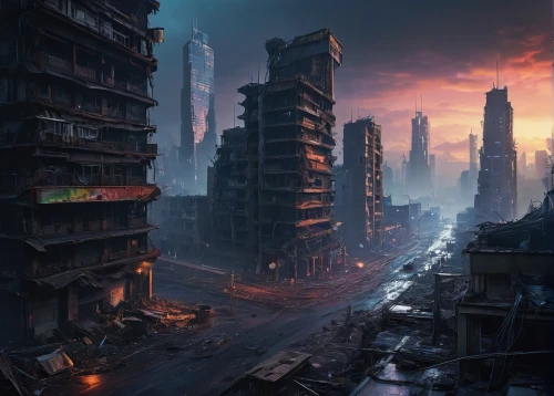 destroyed city,post-apocalyptic landscape,dystopian,post apocalyptic,post-apocalypse,dystopia,apocalyptic,cityscape,futuristic landscape,cyberpunk,metropolis,ancient city,city in flames,high-rises,fantasy city,human settlement,apocalypse,kowloon city,scifi,high rises,Art,Classical Oil Painting,Classical Oil Painting 16