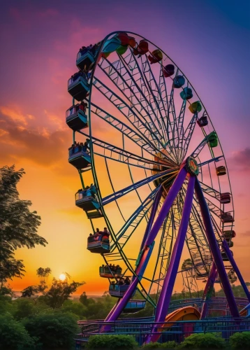 ferris wheel,high wheel,big wheel,amusement park,fairground,prater,wheel,annual fair,funfair,amusement ride,gyroscope,hdr,rim of wheel,carnival tent,bicycle wheel,carousel,neon carnival brasil,whirl,amusement,prize wheel,Illustration,Realistic Fantasy,Realistic Fantasy 06