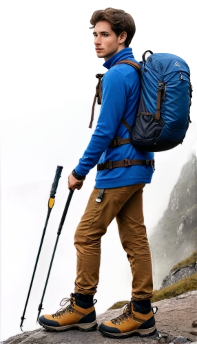 hiking equipment,trekking poles,trekking pole,mountain guide,backpacking,mountaineer,backpacker,hiker,fjäll,climbing equipment,hiking shoes,hiking shoe,trekking,outdoor recreation,adventurer,hiking boots,rock-climbing equipment,hiking boot,mountain hiking,high-altitude mountain tour,Illustration,American Style,American Style 01