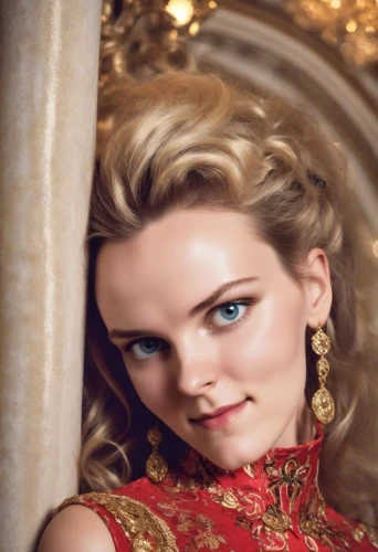 daisy jazz isobel ridley,oriental princess,russian folk style,portrait background,cinderella,female model,elegance,elegant,arabian,mary-gold,ornate,nero,romantic look,gold lacquer,rapunzel,romantic portrait,regal,young model istanbul,golden weddings,christmas gold and red deco,Photography,Cinematic