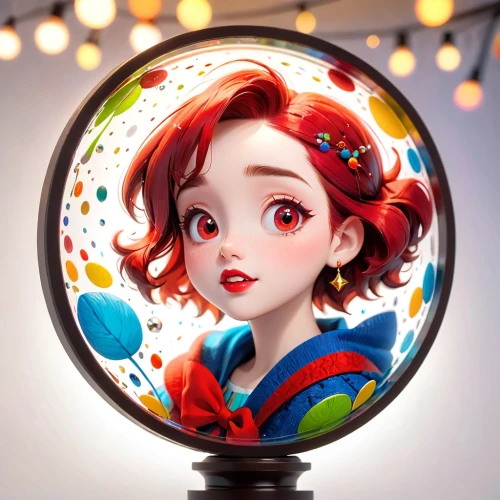 lensball,glass sphere,girl with speech bubble,crystal ball,christmas globe,crystal ball-photography,globe,glass painting,glass ball,globe flower,snow globe,ballon,little planet,painter doll,doll looking in mirror,artist doll,soap bubble,globes,waterglobe,snow globes,Anime,Anime,Cartoon