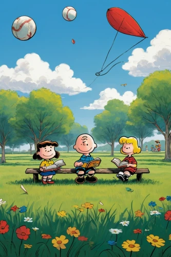 peanuts,flying dandelions,playing outdoors,mini rugby,cartoon video game background,children's background,cartoon flowers,flying seeds,spring background,kites,stick kids,sport kite,kite flyer,springtime background,meadow play,fly a kite,game illustration,flying seed,spring greeting,clover meadow,Illustration,Paper based,Paper Based 21