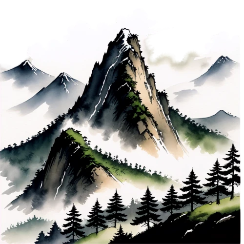 mountain scene,mountain landscape,mountainous landscape,mountain slope,mountains,mountain,mount scenery,moutains,mountain peak,high mountains,mountainside,landscape background,5 dragon peak,japanese mountains,autumn mountains,moutain,mountain ranges,mountain range,mountainous landforms,mountain mountains,Illustration,Paper based,Paper Based 30