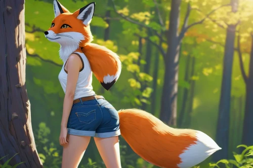 garden-fox tail,cute fox,redfox,red fox,adorable fox,a fox,forest walk,fox,little fox,foxtail,foxes,child fox,tails,in the forest,summer background,summer day,forest background,springtime background,summer coat,spring background,Illustration,Japanese style,Japanese Style 16