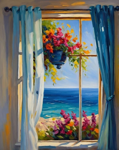 window with sea view,window curtain,bedroom window,window,sicily window,sunflowers in vase,window to the world,the window,window view,window with shutters,carol colman,window front,open window,flower painting,window treatment,window released,ocean view,window seat,big window,carol m highsmith,Conceptual Art,Oil color,Oil Color 22