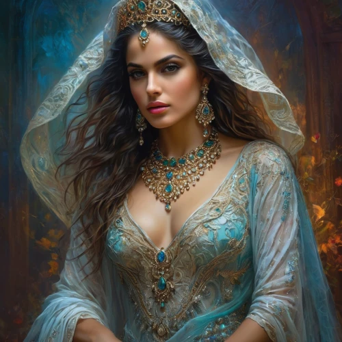 indian bride,persian,romantic portrait,fantasy portrait,fantasy art,indian woman,arabian,bridal,mystical portrait of a girl,bridal dress,persian poet,fantasy picture,radha,blue enchantress,sorceress,the enchantress,priestess,bride,woman portrait,bridal jewelry,Photography,General,Fantasy