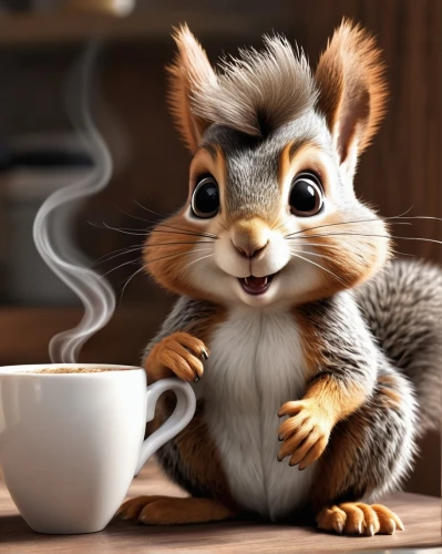 kopi luwak,squirell,chipmunk,hungry chipmunk,coffee background,macchiato,coffee break,cute coffee,relaxed squirrel,drinking coffee,cute cartoon character,coffee time,squirrel,coffe,i love coffee,a cup of coffee,cappuccino,coffee,hot drink,mocaccino