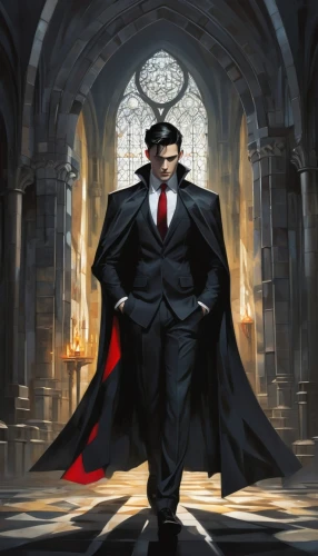 dracula,magistrate,kingpin,mafia,count,banker,dodge warlock,supervillain,figure of justice,nuncio,henchman,scales of justice,vampire,blood church,gothic portrait,caped,priesthood,vendetta,barrister,dark suit,Art,Artistic Painting,Artistic Painting 45