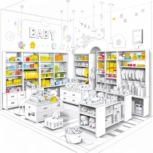 baby products,baby room,pharmacy,pantry,soap shop,kitchen shop,nursery,room newborn,infant formula,watercolor baby items,toy store,cosmetics counter,apothecary,cosmetic products,baby stuff,convenience store,laundry shop,grocery,beauty room,candy store,Design Sketch,Design Sketch,None